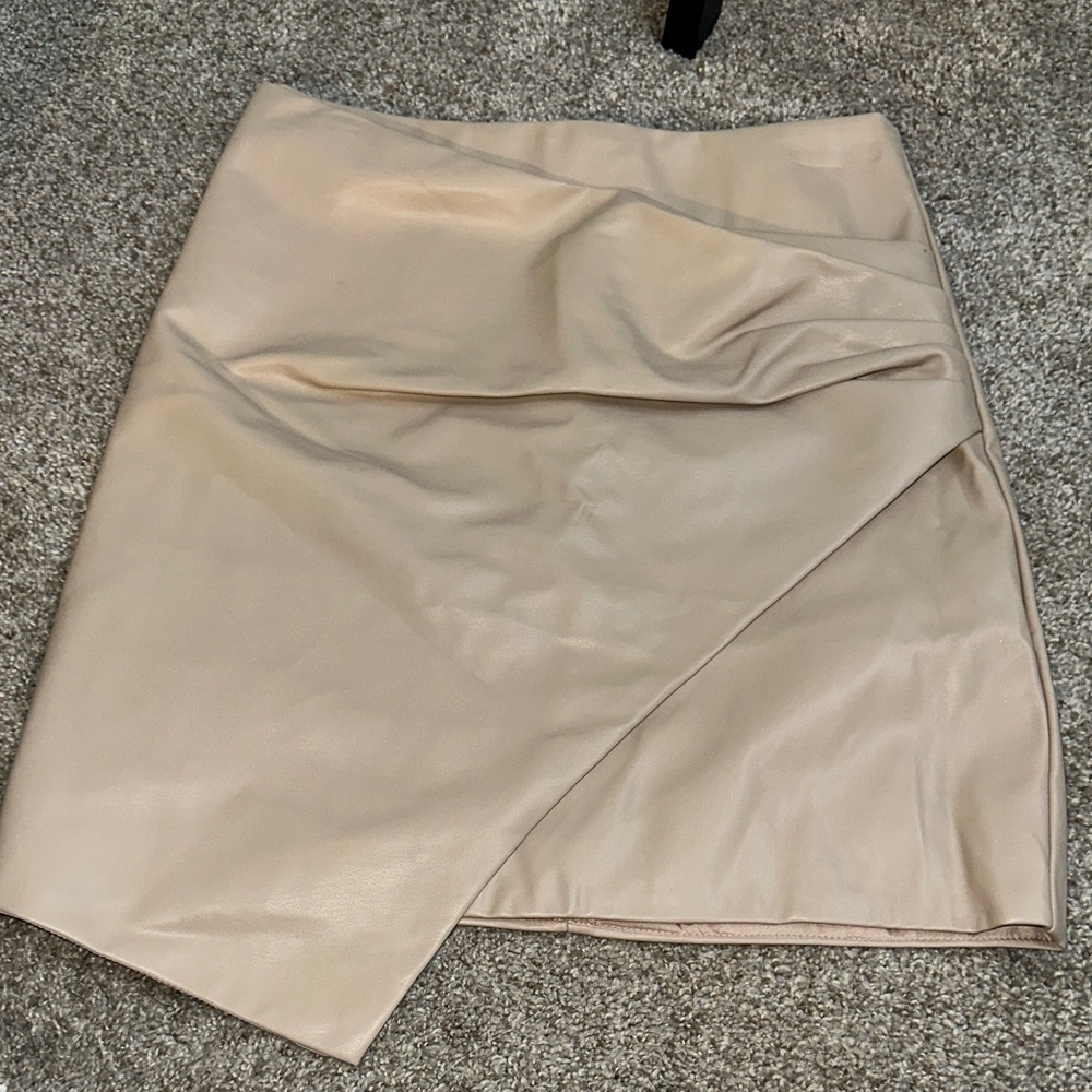 Pink Lily Asymmetrical Pleather Skirt